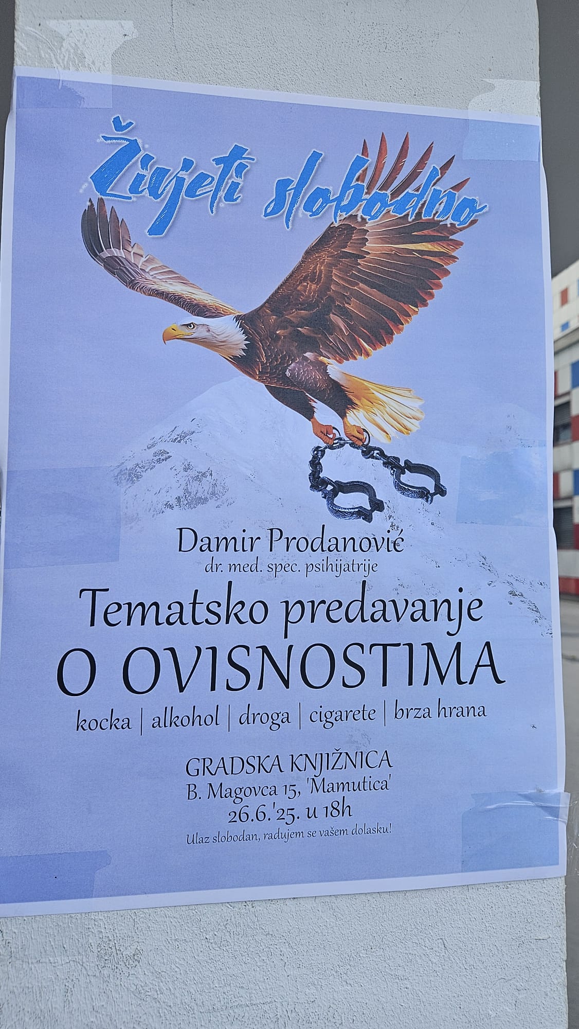 Predavanje ovisnosti u knjižnici Mamutica: Dr. Damir Prodanović