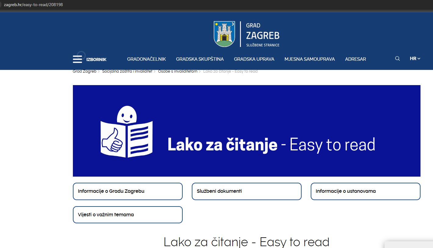 Grad Zagreb pokrenuo stranicu "Lako za Čitanje"