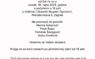 Najava: Promocija knjige "PIETROV SAN" uglednog psihijatra dr. Veljka Đorđevića