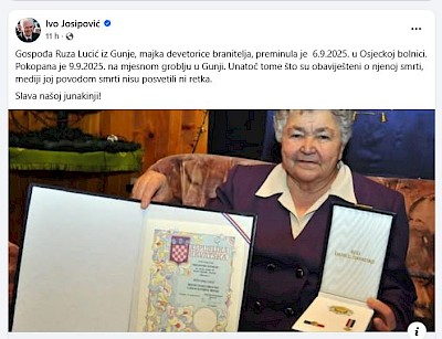 Josipović kritizira medije: "Umrla je majka devet branitelja, a niste joj posvetili ni retka"