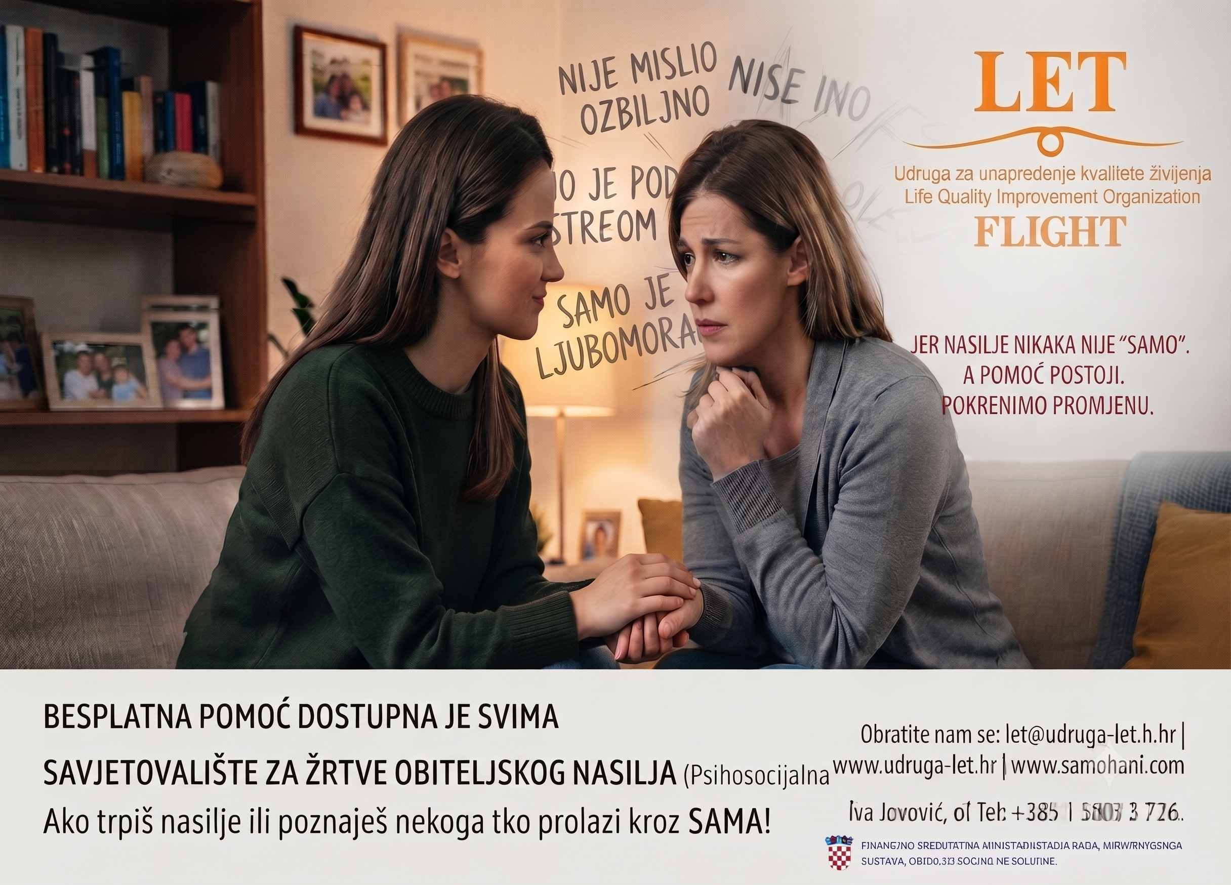 Nasilje nije "samo": Udruga LET pokrenula kampanju o prepoznavanju nasilja u obitelji