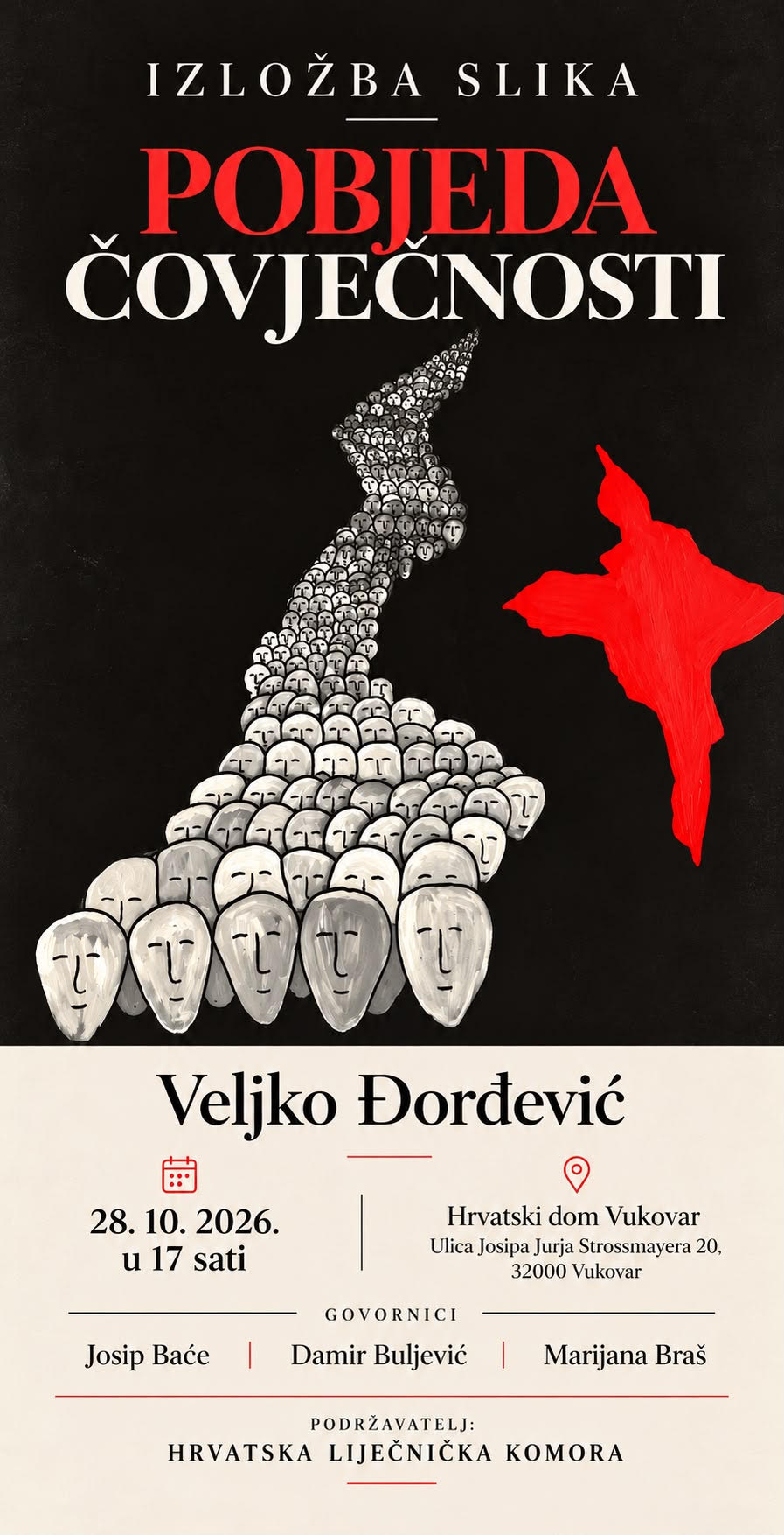 Izložba „Pobjeda čovječnosti” Veljka Đorđevića otvara se u Vukovaru